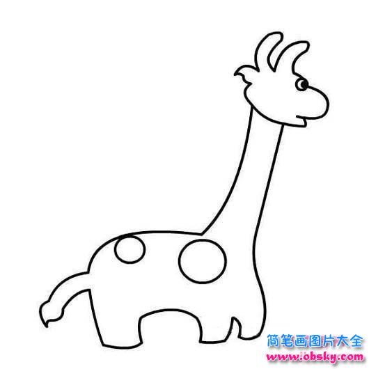幼儿园长颈鹿简笔画