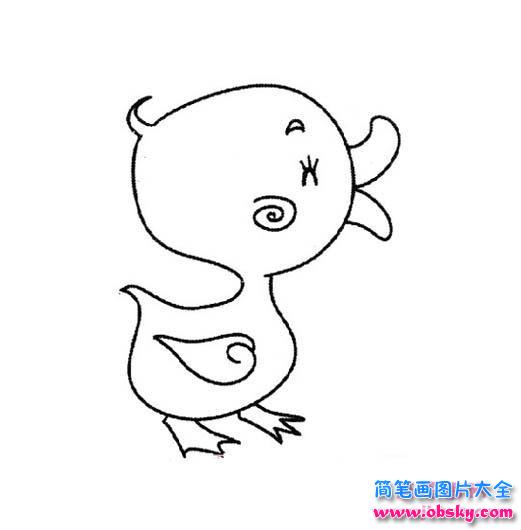 可爱的小鸭子简笔画图片