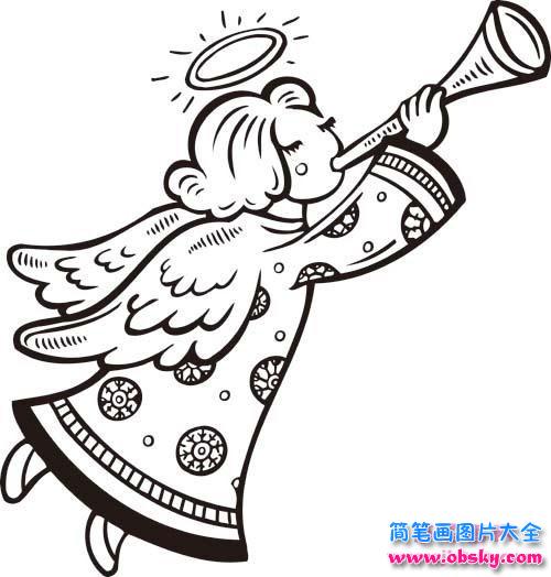 圣诞节小天使简笔画图片
