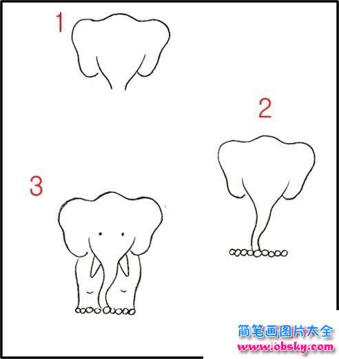 手绘大象简笔画的画法