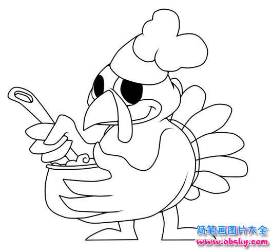 儿童可爱火鸡简笔画图片