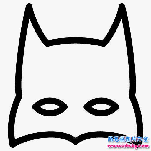 幼儿蝙蝠侠面具简笔画图片