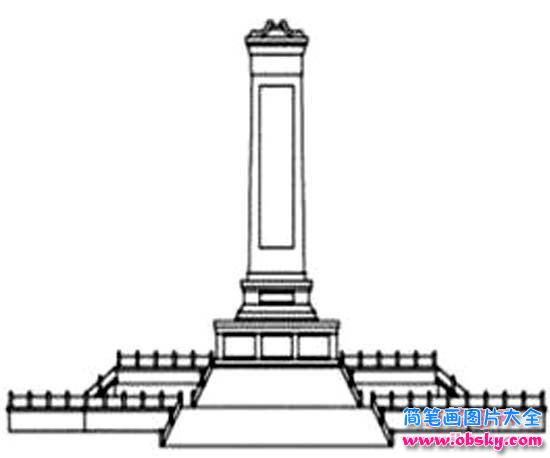儿童八一建军节节日简笔画图片：八一起义纪念碑