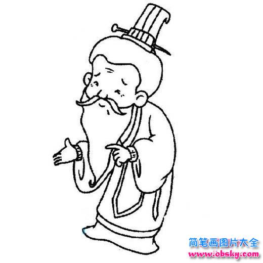 古代老爷爷人物肖像简笔画图片