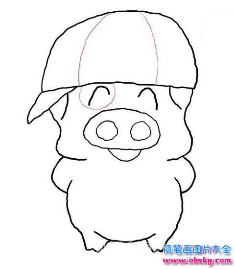 笑眯眯的麦兜简笔画图片
