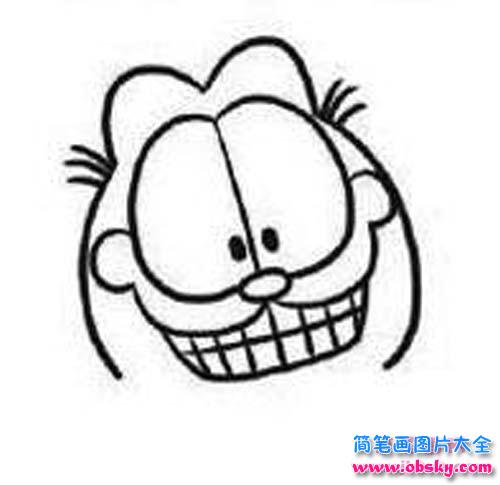 幼儿关于可爱加菲猫头像简笔画图片