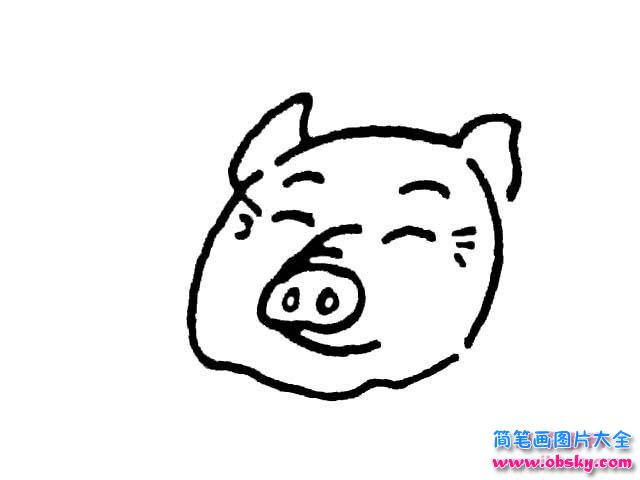 猪头简笔画图片