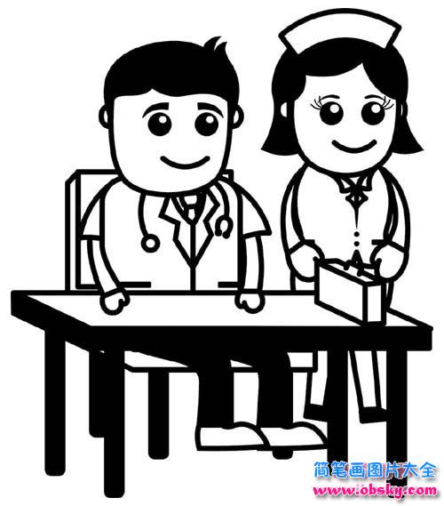 儿童医生和护士简笔画图片大全