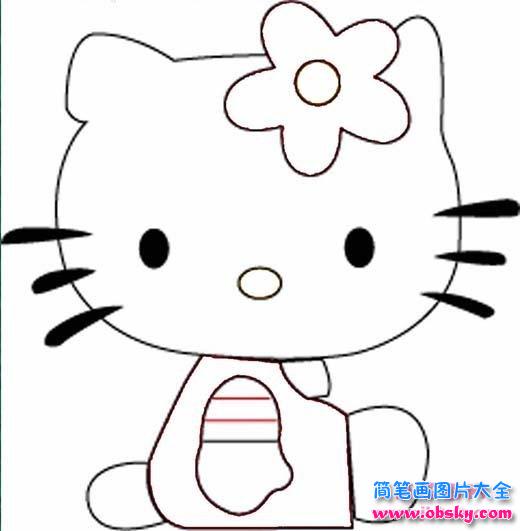 小学生hello kitty卡通人物简笔画图片