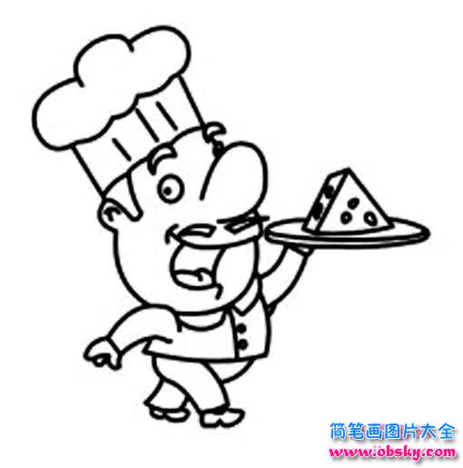 儿童糕点师简笔画图片大全
