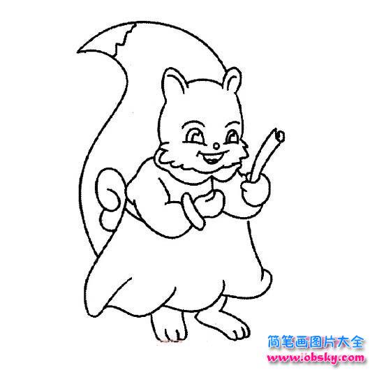 卡通松鼠妈妈简笔画图片