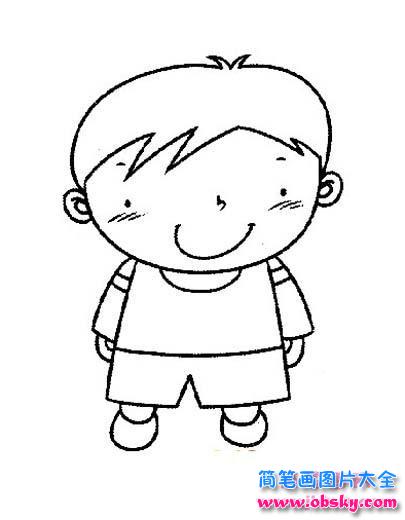 可爱的小男孩简笔画