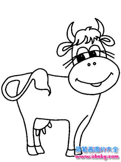 卡通动物简笔画:牛