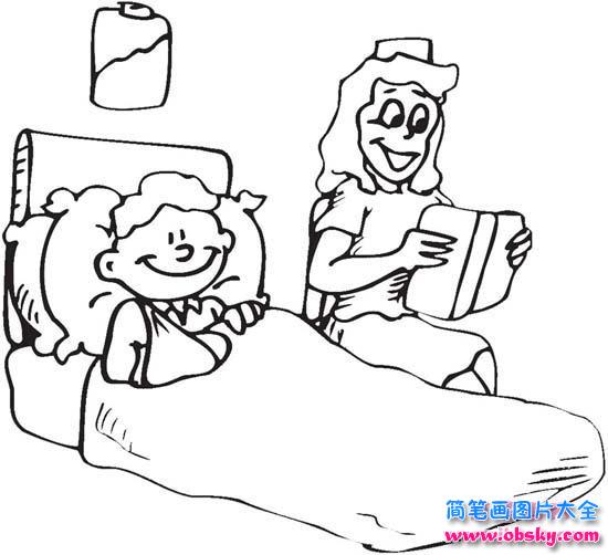 护士与病人简笔画图片