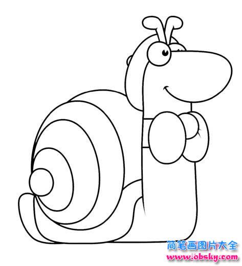 卡通蜗牛简笔画图片