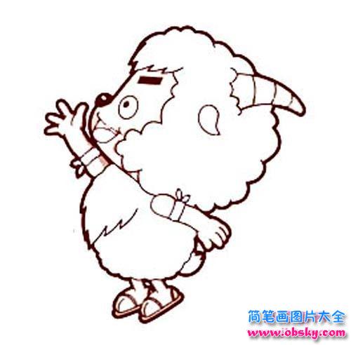沸羊羊侧面简笔画图片