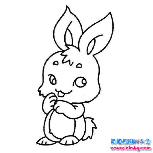 幼儿可爱卡通小白兔简笔画