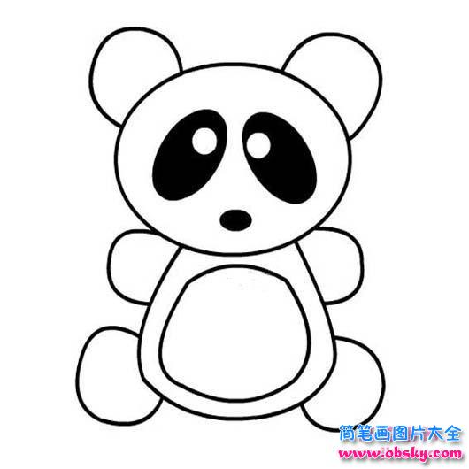 可爱的熊猫简笔画图片