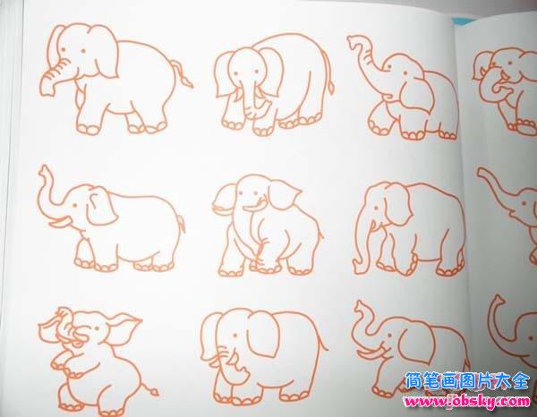 儿童大象简笔画大全