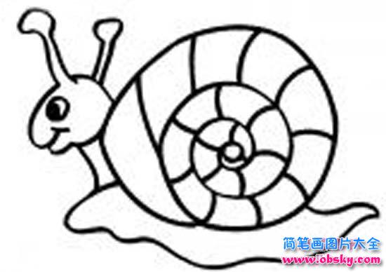 小学生蜗牛简笔画图片