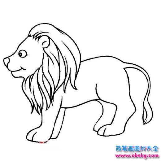狮子侧面简笔画