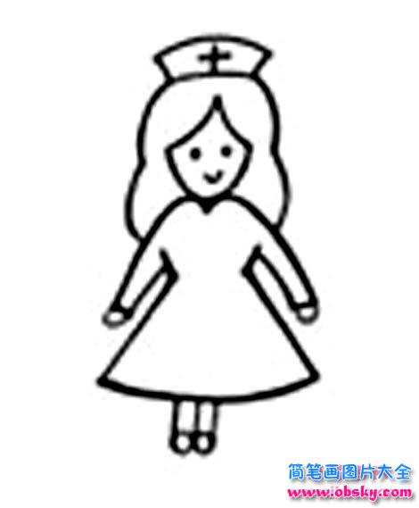 少儿简单又漂亮的护士简笔画图片
