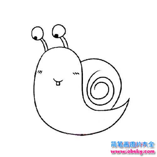 儿童可爱超萌的小蜗牛简笔画