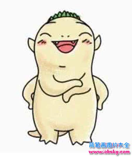 小学生彩色卡通胡巴简笔画图片