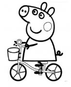 小猪佩奇骑自行车简笔画图片