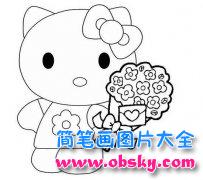 可爱hello kitty简笔画图片大全