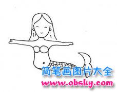 可爱的小美人鱼简笔画图片