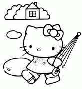 儿童卡通动漫人物简笔画大全：凯蒂猫