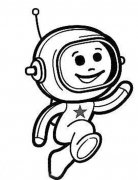 少儿可爱卡通航天员简笔画图片