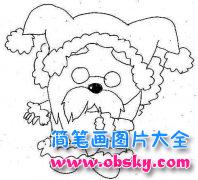 圣诞老人装扮的慢羊羊简笔画图片