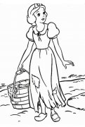 少儿白雪公主简笔画图片：干农活的白雪公主