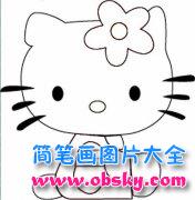 小学生hello kitty卡通人物简笔画图片