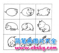 猪简笔画图片大全