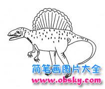 小学生恐龙简笔画图片：棘龙