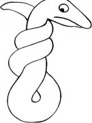 幼儿简笔画:缠绕的蛇