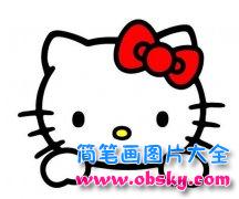 hello kitty头像简笔画