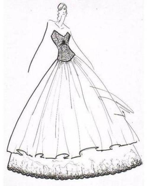 婚纱简笔画 婚纱简笔画图片大全