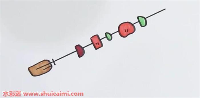 烧烤怎么画 烧烤简笔画图片带颜色