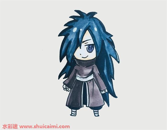 宇智波斑卡通动漫简笔画步骤图