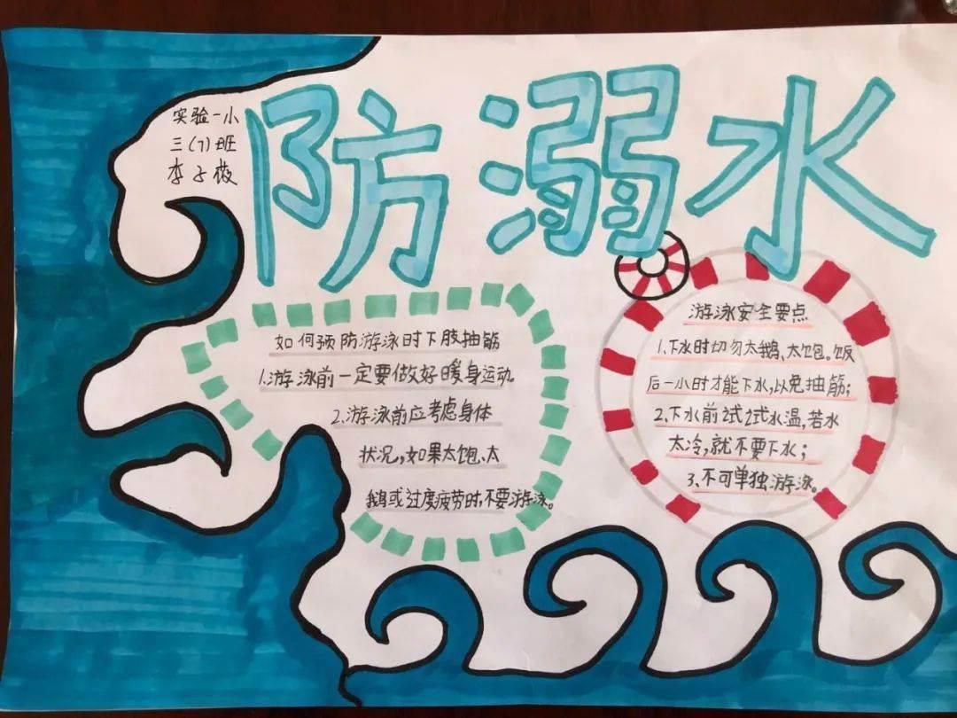 防溺水手抄报2年级简笔画 防溺水手抄报2年级简笔画大全
