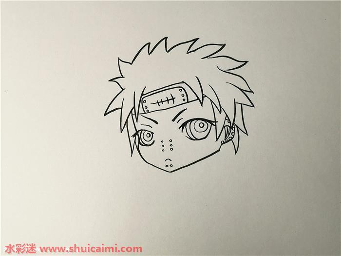 天道佩恩怎么画 天道佩恩简笔画步骤图