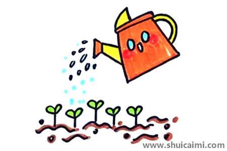 劳动节浇水儿童简笔画