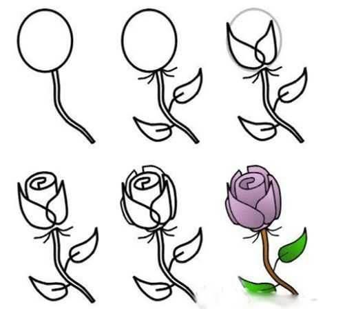 玫瑰花简笔画图片大全 玫瑰花简笔画图片大全大图简单
