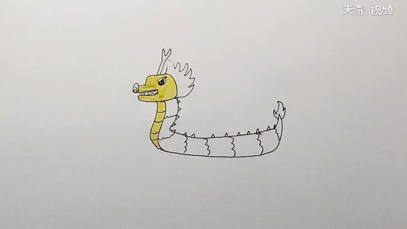 龙舟简笔画怎么画 龙舟简笔画顺序