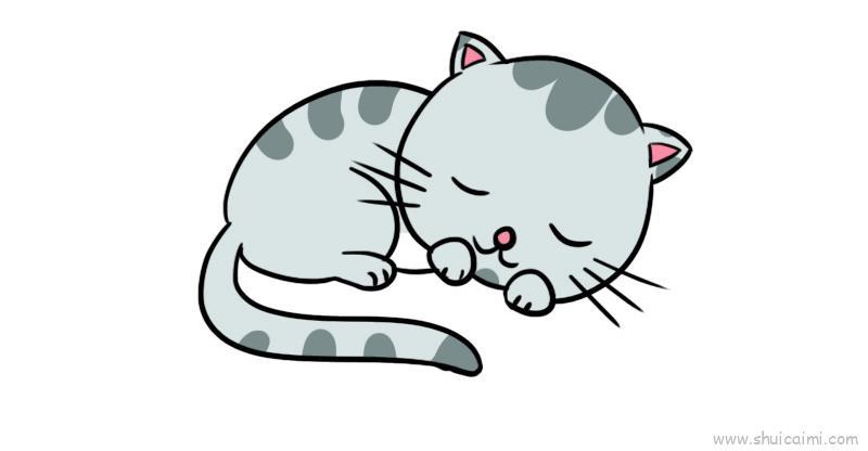 小花猫儿童画怎么画 小花猫简笔画步骤