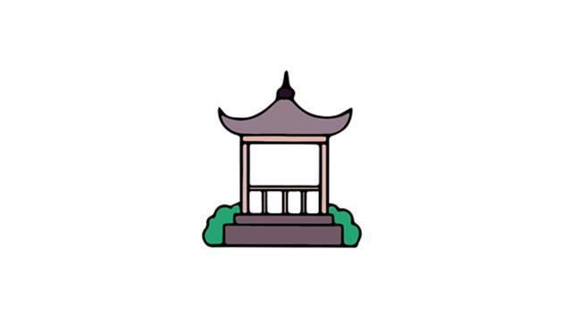 凉亭的简笔画怎么画 凉亭简笔画好看